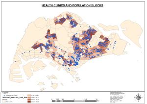 Health Clinics and Population Blocks.